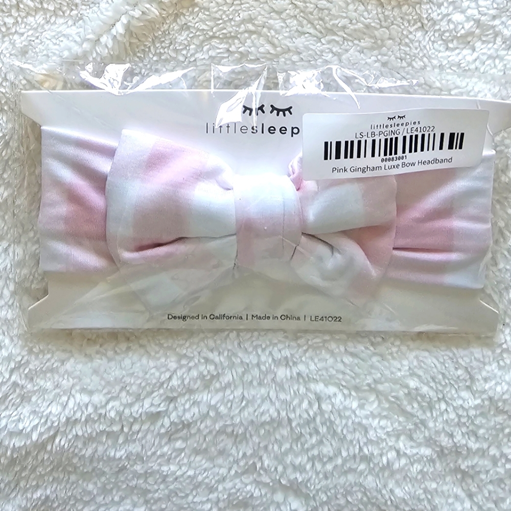 Little Sleepies Pink Gingham Luxe Bow